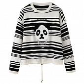 Картинка Джемпер черные полосы снизу утяжка голова панды с цепью от магазина LonnaMag