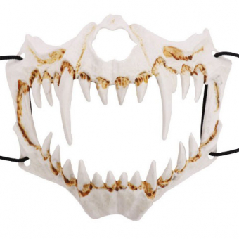 Маска челюсть с зубами тигра кости скелет