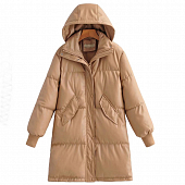 Картинка Пуховик удлиненный регулируемый капюшон убирается в воротник стойку на молнии  от магазина LonnaMag