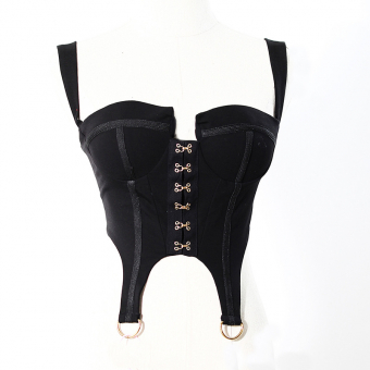 Топ корсет с подтяжками на золотых крючках