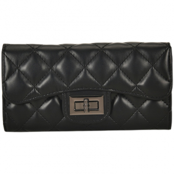 Кошелек длинный эко кожа стеганный ромбами клапан на поворотной застежке