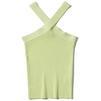 Топ в рубчик лямки на перекрест