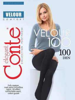 Колготки из микрофибры плотностью с велюровым эффектом Velour 100 (Conte) 2