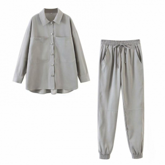 Комплект руабшка карманы металл пуговицы + штаны джоггеры