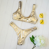 Картинка Купальник раздельный металлик топ со швом от магазина LonnaMag