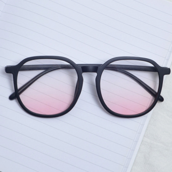 Очки розовый градиент на линзах широкие круглые тонкая пластик оправа
