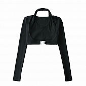 Картинка Топ 2-в-1 длиный рукав и за шею карабин под грудью - гладкий от магазина LonnaMag