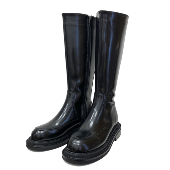 Сапоги высокие-трубы на толстой подошве с боковой молнией