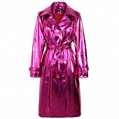 Картинка Тренч длинный блестящая эко кожа 8 пуговиц + пояс яркие цвета от магазина LonnaMag