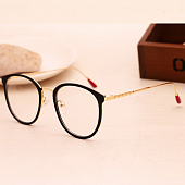 картинка Очки без диоптрий золотые дужки с красными концами от магазина LonnaMag