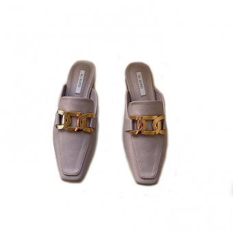 Мюли спереди 3 плоских металл звена квадратный нос