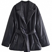 Картинка Куртка жакет эко-кожа с подкладом + пояс от магазина LonnaMag