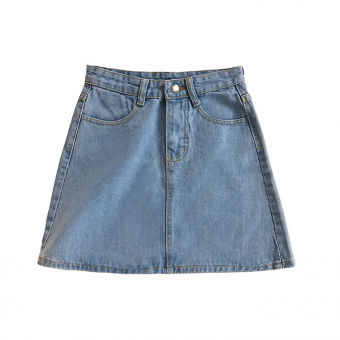 Юбка джинс мини расклешенная книзу