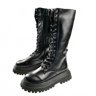 Сапоги на шнуровке и молнии расширяющаяся подошва