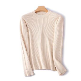 Лонгслив трикотаж рубчик широкая резинка по горловине