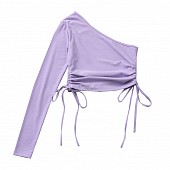 Картинка Топ ассиметрия 1 длинный рукав по бокам на сборке кулиске от магазина LonnaMag