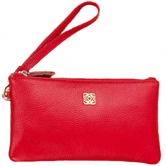 Кошелек тонкий зернистая эко кожа по середине золотой квадрат с узором