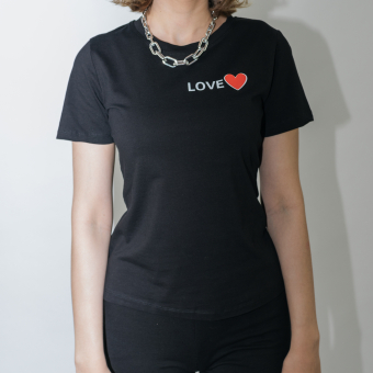 Комплект LOVE сердечки футболка + юбка(Верх)