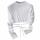 Картинка Топ длинные рукава стрейч отдельные завязки на талии от магазина LonnaMag