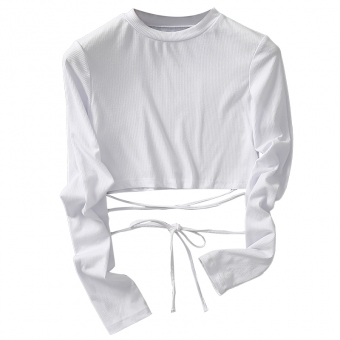 Топ длинные рукава стрейч отдельные завязки на талии