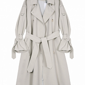 Картинка Свободный плащ с поясом кремового цвета от магазина LonnaMag
