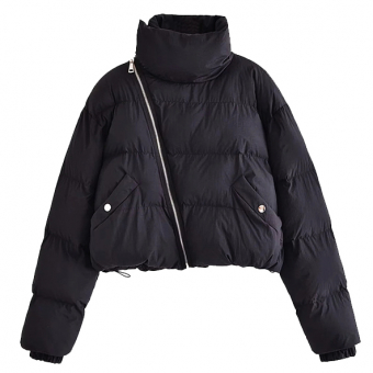 Куртка дутая молния наискосок ворот стойка сзади полоса