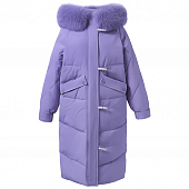 Картинка Пуховик длинный мех на капюшоне пуговицы бочонок с петлями от магазина LonnaMag