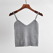 Картинка Топ трикотаж тонкие лямки (пегий серый) от магазина LonnaMag