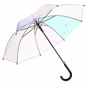 Зонт трость прозрачный радужный