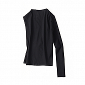 Картинка Топ ассиметрия вырез на спине один рукав молния на плече от магазина LonnaMag