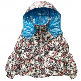 Куртка oversize принт розовые цветы