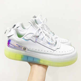 Кроссовки неоновая прозрачная подошва лазерная пятка