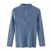 Картинка Свитер в мелкий рубчик молния с кольцом на вороте от магазина LonnaMag