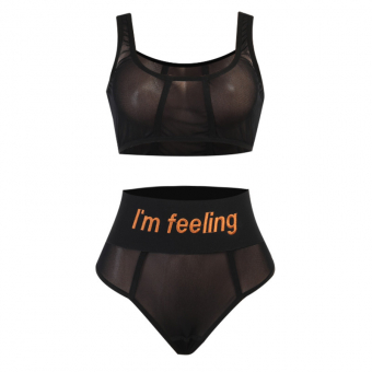 Комплект белья из сетки топ + высокие трусики I`m feeling