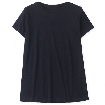 Футболка базовая прямая стрейч (черная)