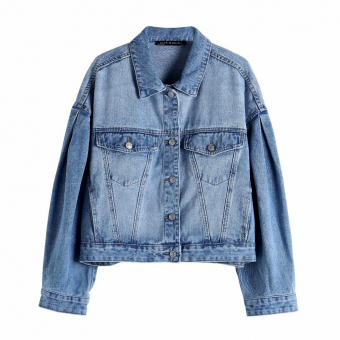 Джинсовка oversize до талии выбеленная