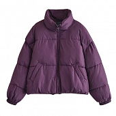 Картинка Куртка дутая однотон воротник стойка снизу на рукавах резинка от магазина LonnaMag