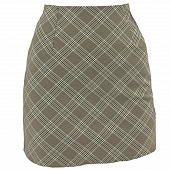 Картинка Юбка мини трапеция клетка ромбами на бежевом от магазина LonnaMag