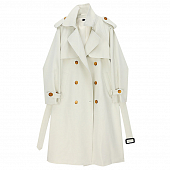 Картинка Тренч молочный oversize коричневые пуговицы от магазина LonnaMag