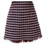 Картинка Юбка трапеция твид бахрома красная белая нить от магазина LonnaMag