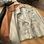 Картинка Куртка косуха грубая эко-кожа шиирокий низ без ремня от магазина LonnaMag