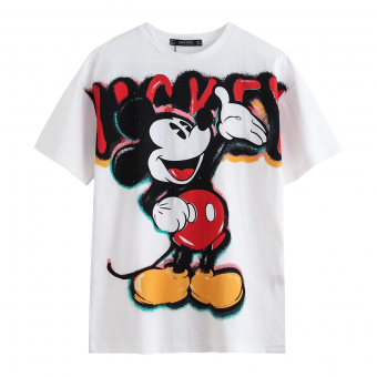 Футболка принт граффити Микки Маус