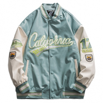 Бомбер эко кожа надпись California EST