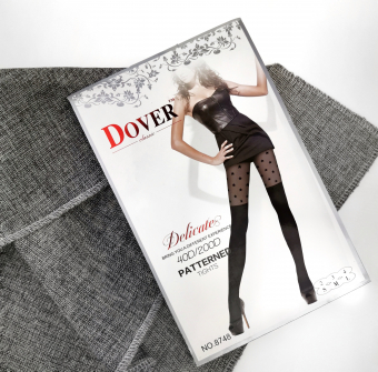 Колготки-имитация ботфорт Dover из микрофибры, 40Ден\280ден, принт звездочки