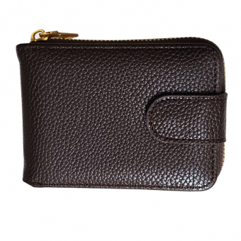 Кошелек эко кожа маленький с отделом для карт на молнии + застежка на кнопку
