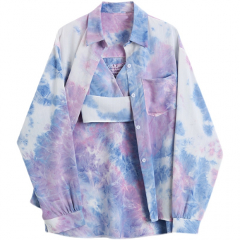 Комплект рубашка + топ принт тай дай