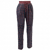 Картинка Брюки легкие талия на резинке завязки квадратный принт от магазина LonnaMag