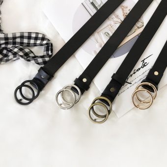 Черный ремень с пряжкой ОО