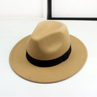 Шляпа федора с черной атласной лентой