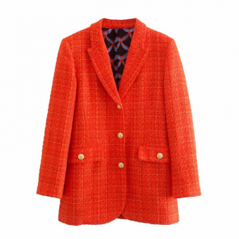 Костюм твид красный пиджак приталенный + юбка мини с разрезом по ноге